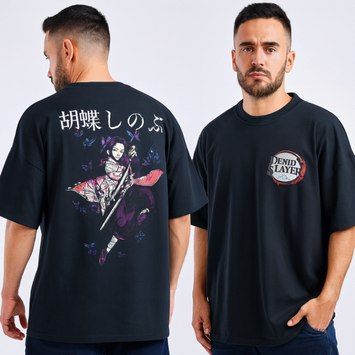Demon Slayer Shinobu Anime Oversized T-Shirt for Men | Premium Cotton Anime Tee